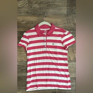 Pink and White Lacoste Polo